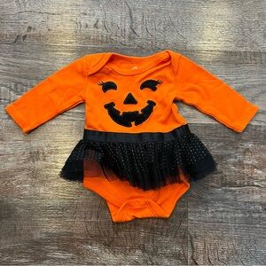 Way To Celebrate Halloween Pumpkin Long Sleeve Bodysuit with Skirt 0-3 Months